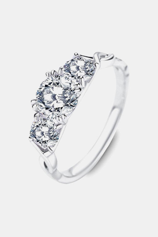 Eternal Glamour: Exquisite 925 Sterling Silver Ring with 1 Carat Moissanite Gem