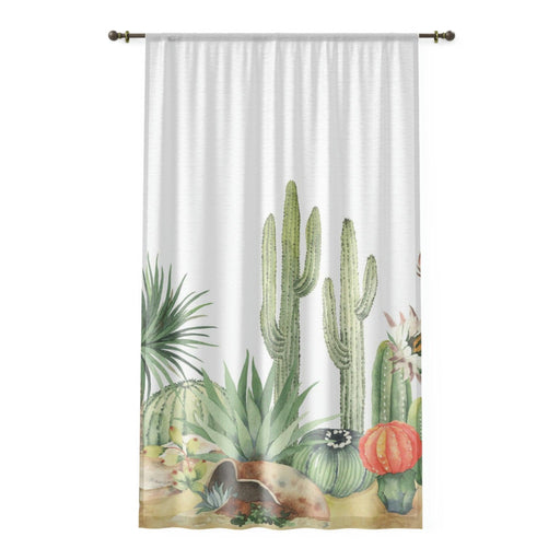 Maison d'Elite Cactus Window Curtains for Home Decor - P.2-Home Décor›Window Treatments›Curtains & Drapes›Panels-Maison d'Elite-Sheer-White-50" × 84"-Très Elite