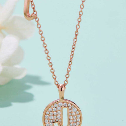 Radiant Moissanite Gemstone Pendant Necklace - Opulent Sterling Silver & 18K Rose Gold