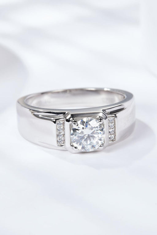 Sparkling Heart Moissanite Silver Promise Ring