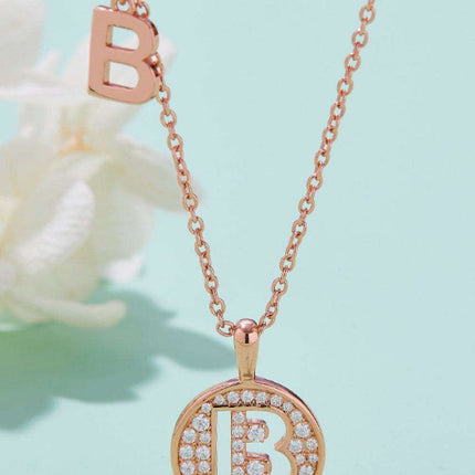 Radiant Moissanite Gemstone Pendant Necklace - Opulent Sterling Silver & 18K Rose Gold