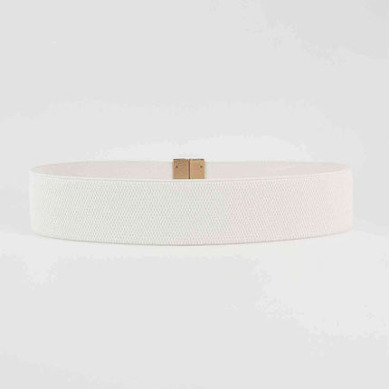 Chic Elastic Belt with Sleek Alloy Buckle - A Stylish Addition for Any Ensemble
