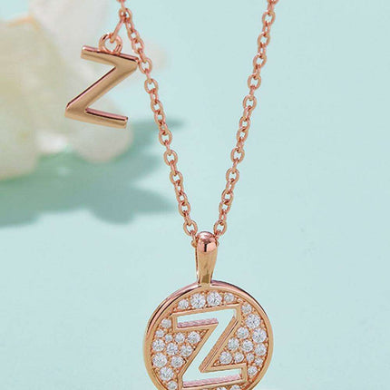 Timeless Glamour: Rose Gold Plated Sterling Silver Lab-Grown Diamond Pendant Necklace