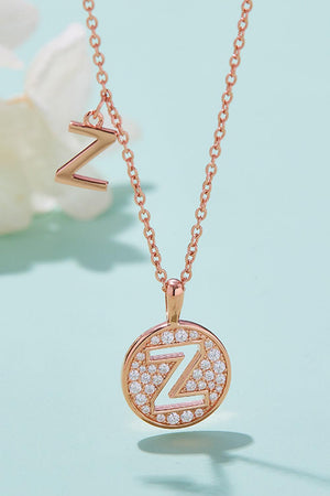 Moissanite U to Z Pendant Necklace-Trendsi-Z-One Size-Très Elite