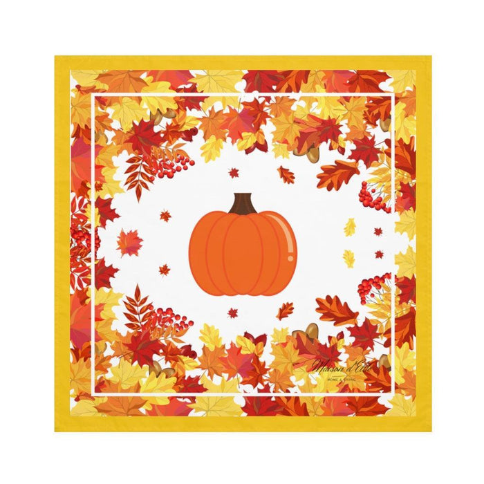 19"x19" Autumn Yellow leaves Fall Napkin, Set of 4