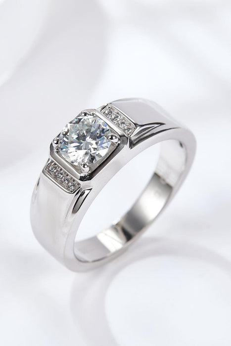Heart-Shaped Moissanite Silver Ring with Sparkling Brilliance