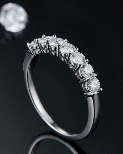 Platinum-Plated Sterling Silver Lab-Grown Diamond Ring – 0.7ct Sparkle