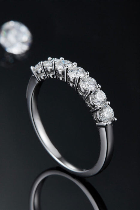 Platinum-Plated Sterling Silver Moissanite Ring: Elevate Your Style