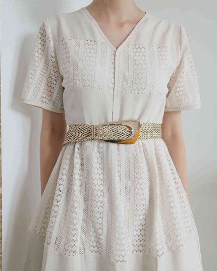 Asymmetrical Clasp Woven Waist Belt for Effortless Chic Style