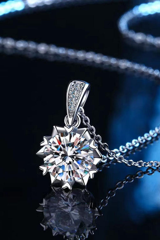 Radiant 2 Carat Moissanite Pendant Necklace in Sterling Silver