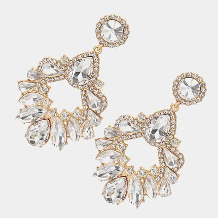 Elegant Glass Stone Drop Earrings for Timeless Style