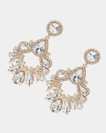 Elegant Glass Stone Drop Earrings for Timeless Style