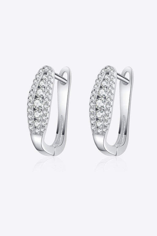 Sophisticated Sterling Silver Moissanite Earrings with Rhodium Plating for Timeless Elegance
