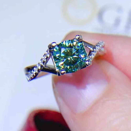 Elegant 1 Carat Lab-Created Diamond Sterling Silver Ring with Dazzling Zircon Accents - Unmatched Craftsmanship and Quality Assurance