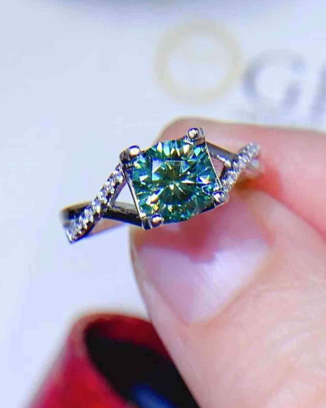 Elegant 1 Carat Lab-Created Diamond Sterling Silver Ring with Dazzling Zircon Accents - Unmatched Craftsmanship and Quality Assurance