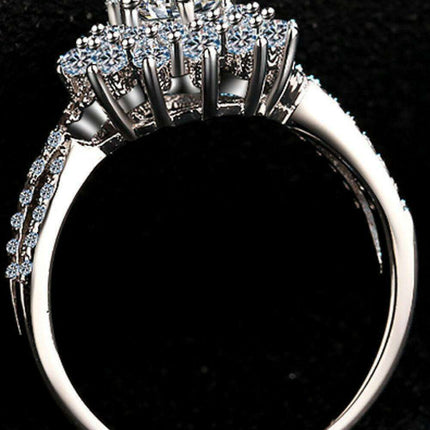 Eco-Chic Floral Lab-Diamond Split Shank Ring