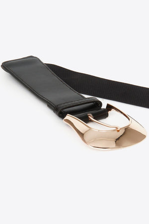 Elastic Wide PU Belt-Trendsi-Ochre-One Size-Très Elite