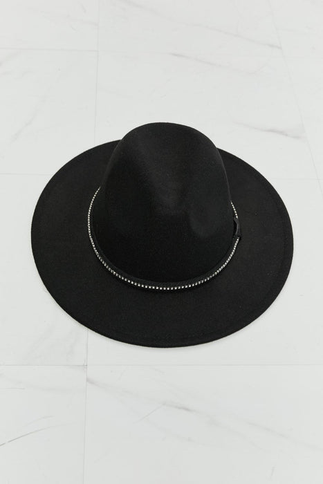 Shimmering Elegance Black Fedora Hat