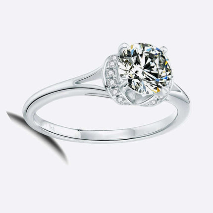 Elegant 1 Carat Lab-Grown Diamond Split Shank Ring with Radiant Moissanite & Certification