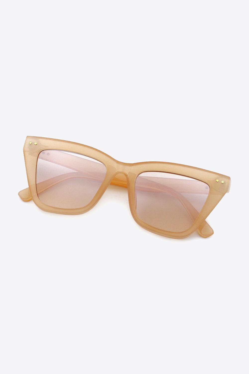 UV400 Polycarbonate Frame Sunglasses-Trendsi-Light Apricot-One Size-Très Elite