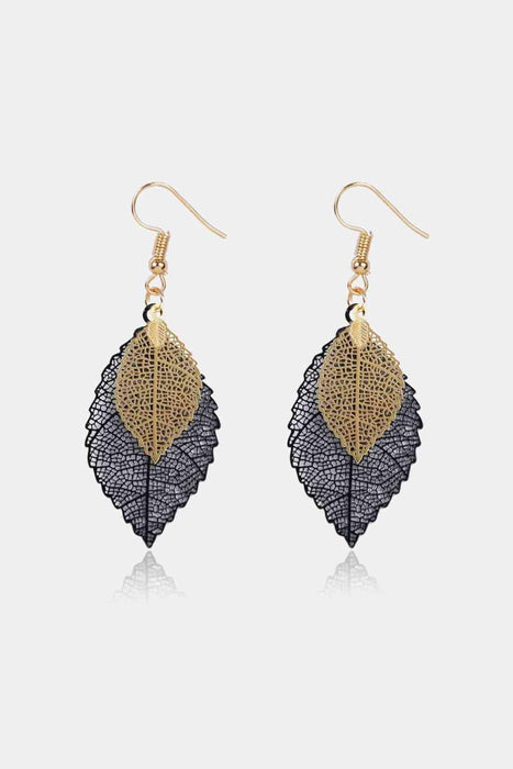 Contemporary Alloy Leaf Dangle Earrings for a Stylish Statement