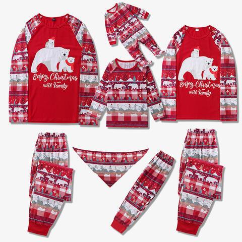 Women Bear Graphic Top and Printed Pants Set