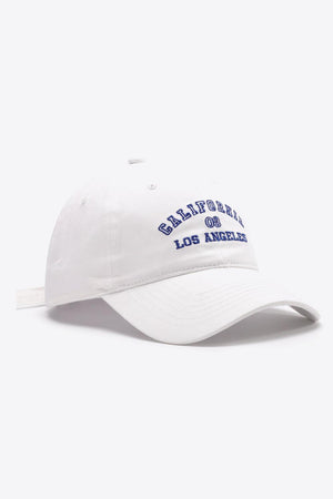 CALIFORNIA LOS ANGELES Adjustable Baseball Cap-Trendsi-White-One Size-Très Elite