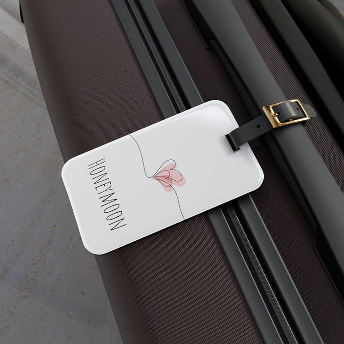 Winter Holiday Chic Acrylic Luggage Tag with Leather Strap