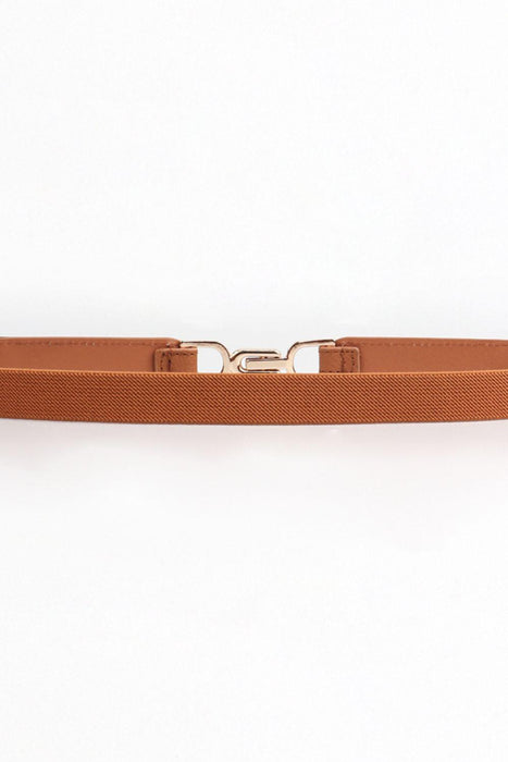 Elegant Elastic Belt with Unique Alloy Buckle - High-Quality PU Material