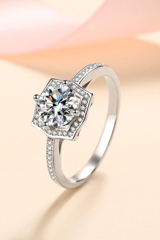 Embrace The Joy: Luxurious 1 Carat Moissanite Ring Set in Sterling Silver
