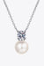 Sophisticated 925 Sterling Silver Necklace with Freshwater Pearl and Moissanite Accents