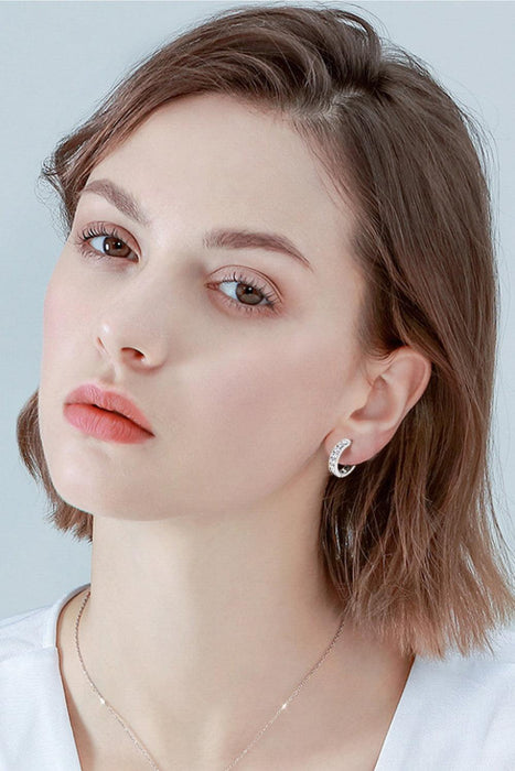 Elegant Lab-Diamond Sterling Silver Huggie Earrings with Plating Options