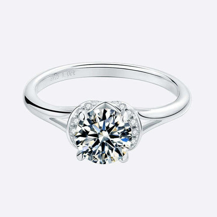 Sophisticated Sterling Silver Lab-Grown Diamond Ring