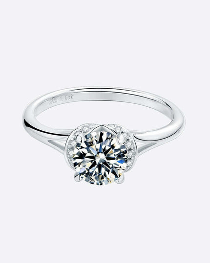 Sophisticated Sterling Silver Lab-Grown Diamond Ring