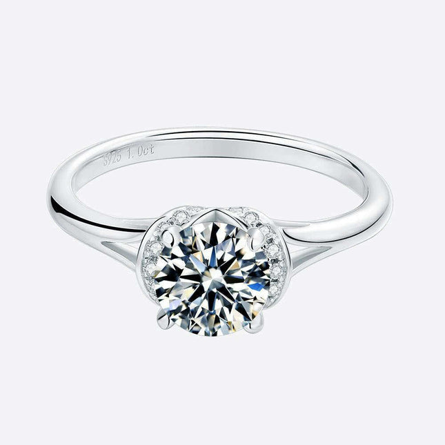 Sophisticated Sterling Silver Lab-Grown Diamond Ring