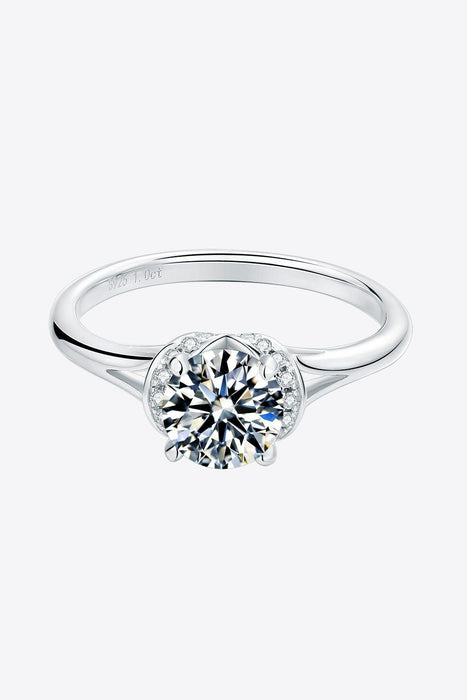 Luxurious Lab Grown Diamond Ring with Moissanite Accents and Sterling Silver Detail