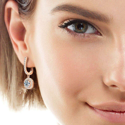 Radiant Moissanite Teardrop Earrings - Sterling Silver Sophistication