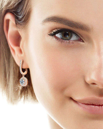 Radiant Moissanite Teardrop Earrings - Sterling Silver Sophistication