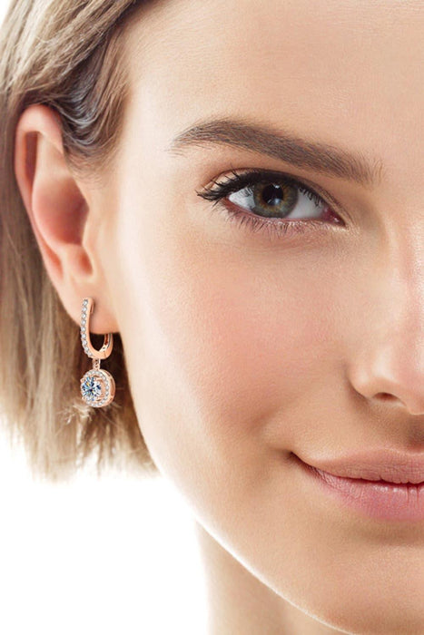 Exquisite Droplet Earrings with Moissanite and Zircon Stones - Sterling Silver Brilliance