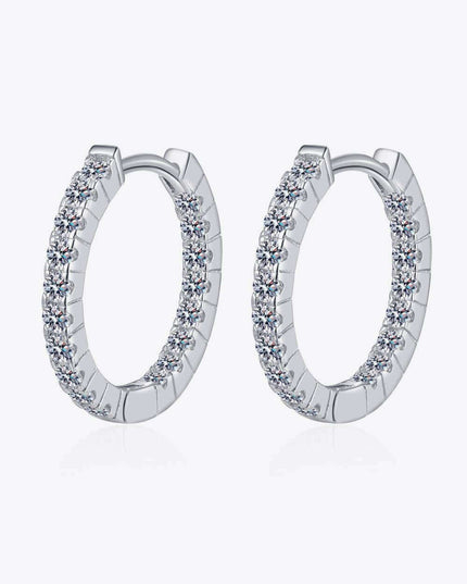 Sophisticated Moissanite Huggie Earrings in Sterling Silver - A Classic Touch