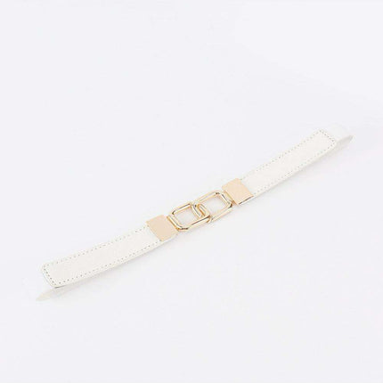 Elegant Geometric Dual Buckle Stretch Belt