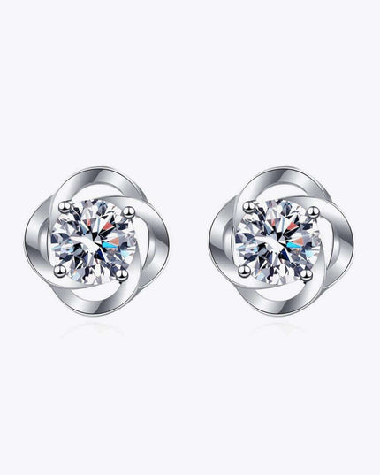 Chic Sterling Silver Earrings with Lab-Created Diamonds