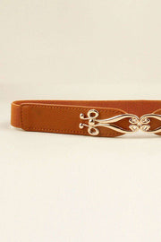 Elegant Versatile Elastic Belt with Stylish Alloy Buckle for Fashion-Forward Looks