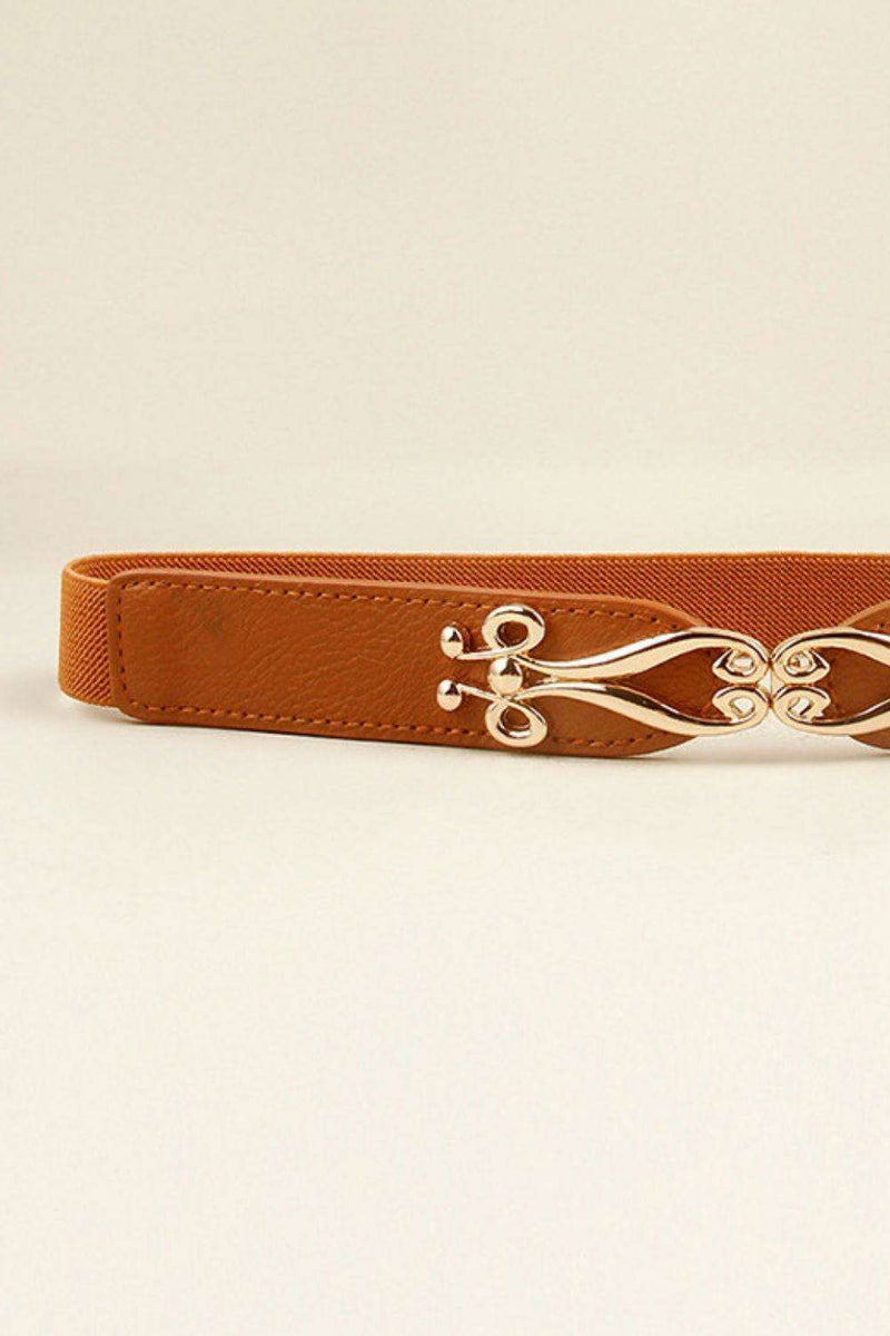 Elegant Versatile Elastic Belt with Stylish Alloy Buckle for Fashion-Forward Looks
