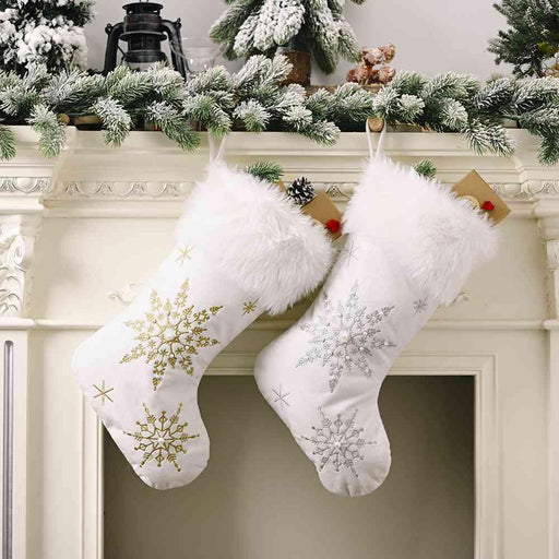 Snowflake Elegance Christmas Stocking