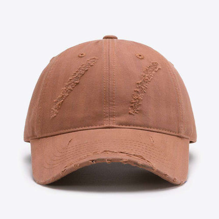 Retro Distressed Cotton Baseball Cap with Customizable Strap - Elevate Your Style