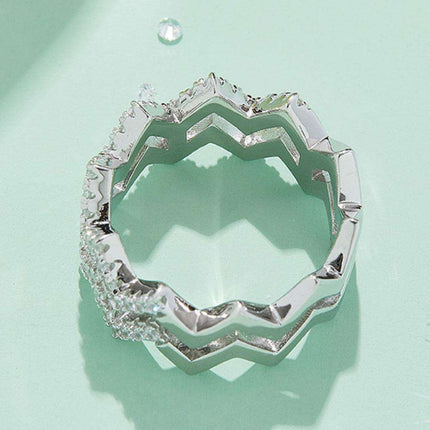 Ethical Moissanite Zigzag Stackable Rings: Embrace Sustainable Luxury with Dazzling Elegance
