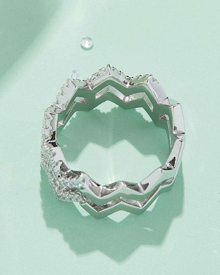 Ethical Moissanite Zigzag Stackable Rings: Embrace Sustainable Luxury with Dazzling Elegance