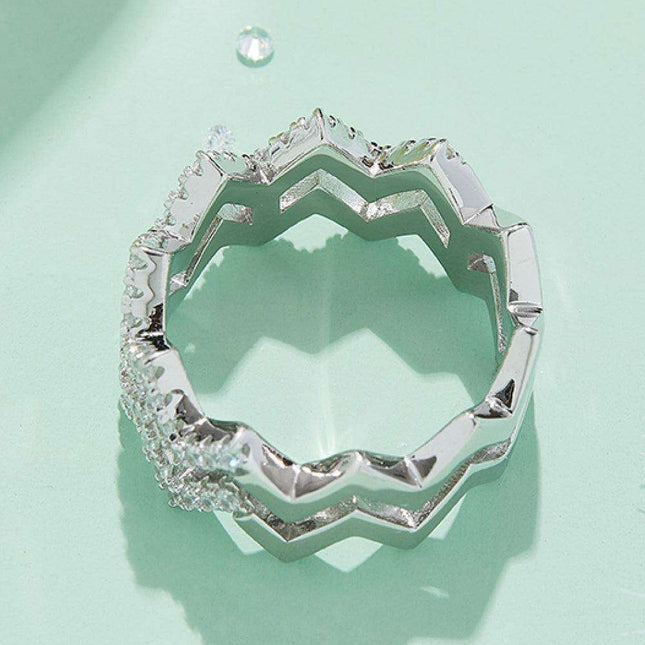 Ethical Moissanite Zigzag Stackable Rings: Embrace Sustainable Luxury with Dazzling Elegance