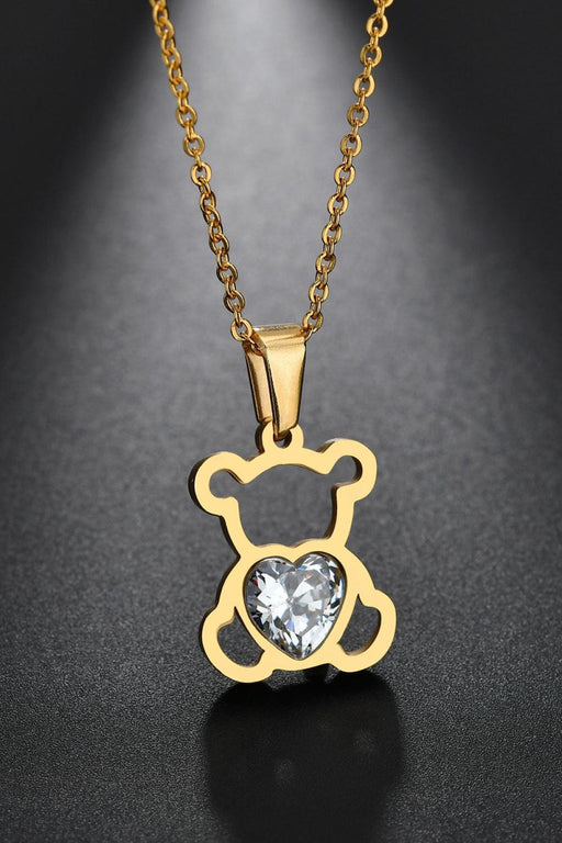 Luxurious Bear Pendant Necklace - Elegant and Timeless